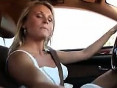 Giving A Handjob During A Drive In The Car