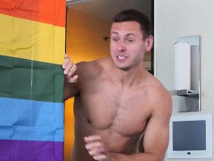 Hot jock gets ready for Gay Pride and convinces his