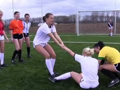 Horny soccer girls love to get naked