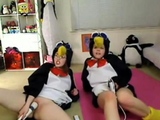 Teen penguins on cam