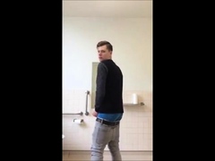 Boy sagging and cum at university