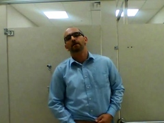 Jerking in a public restroom