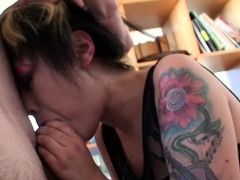 Horny tattooed Asian amateur gets pounded