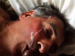 Older Guys Face Cum