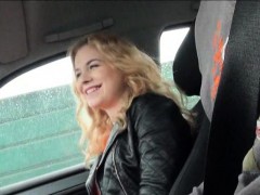 Eurobabe Nishe fucked in the backseat by nympho stranger